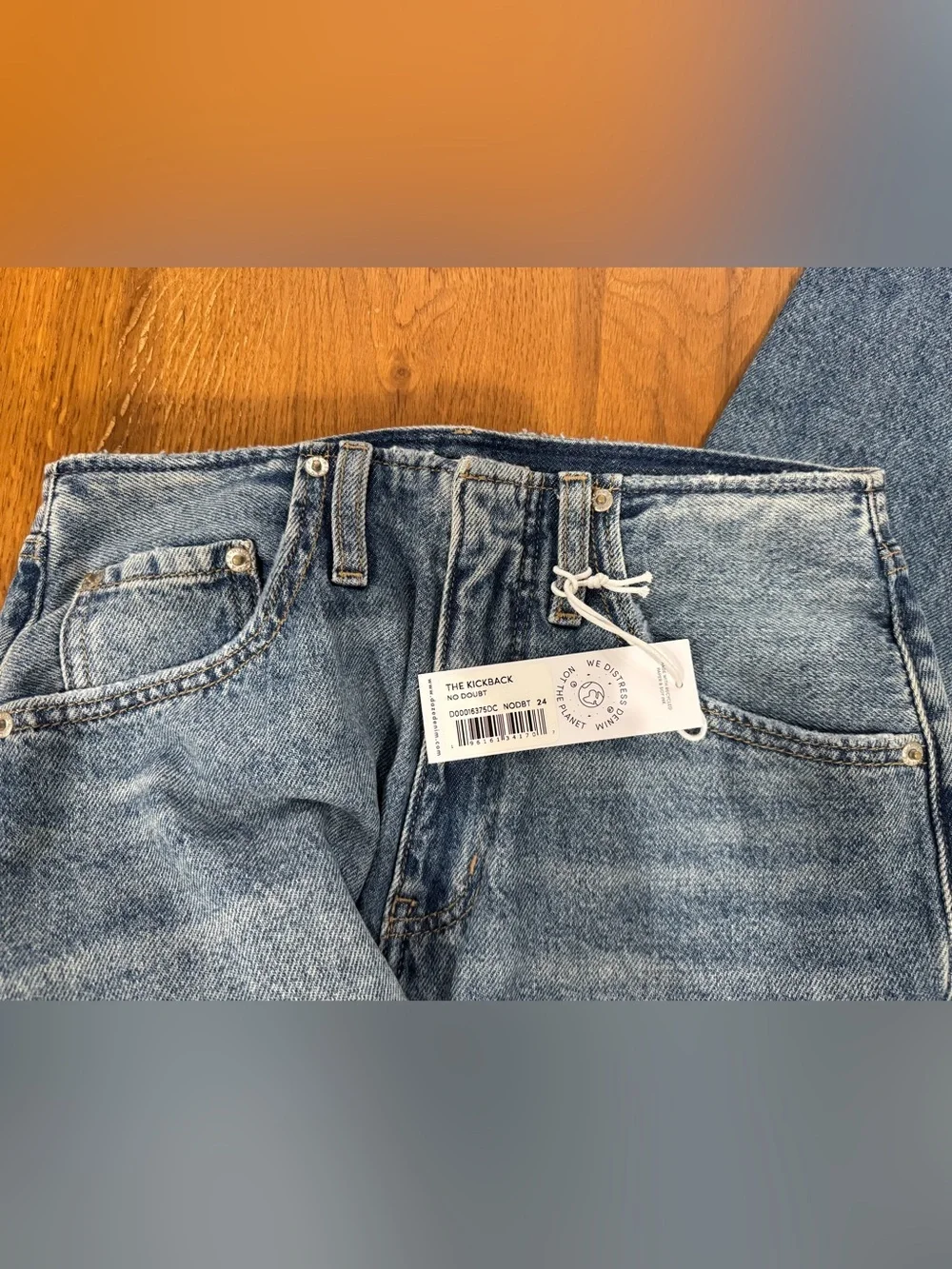 NWT🔖 DAZE Denim Kickback Waistless Palazzo Jeans 24 Wide Leg Indigo - Picture 14 of 16